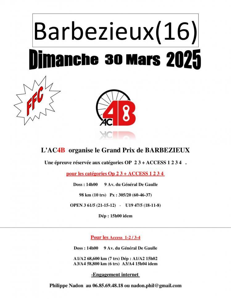 Barbezieux le 30 03 25